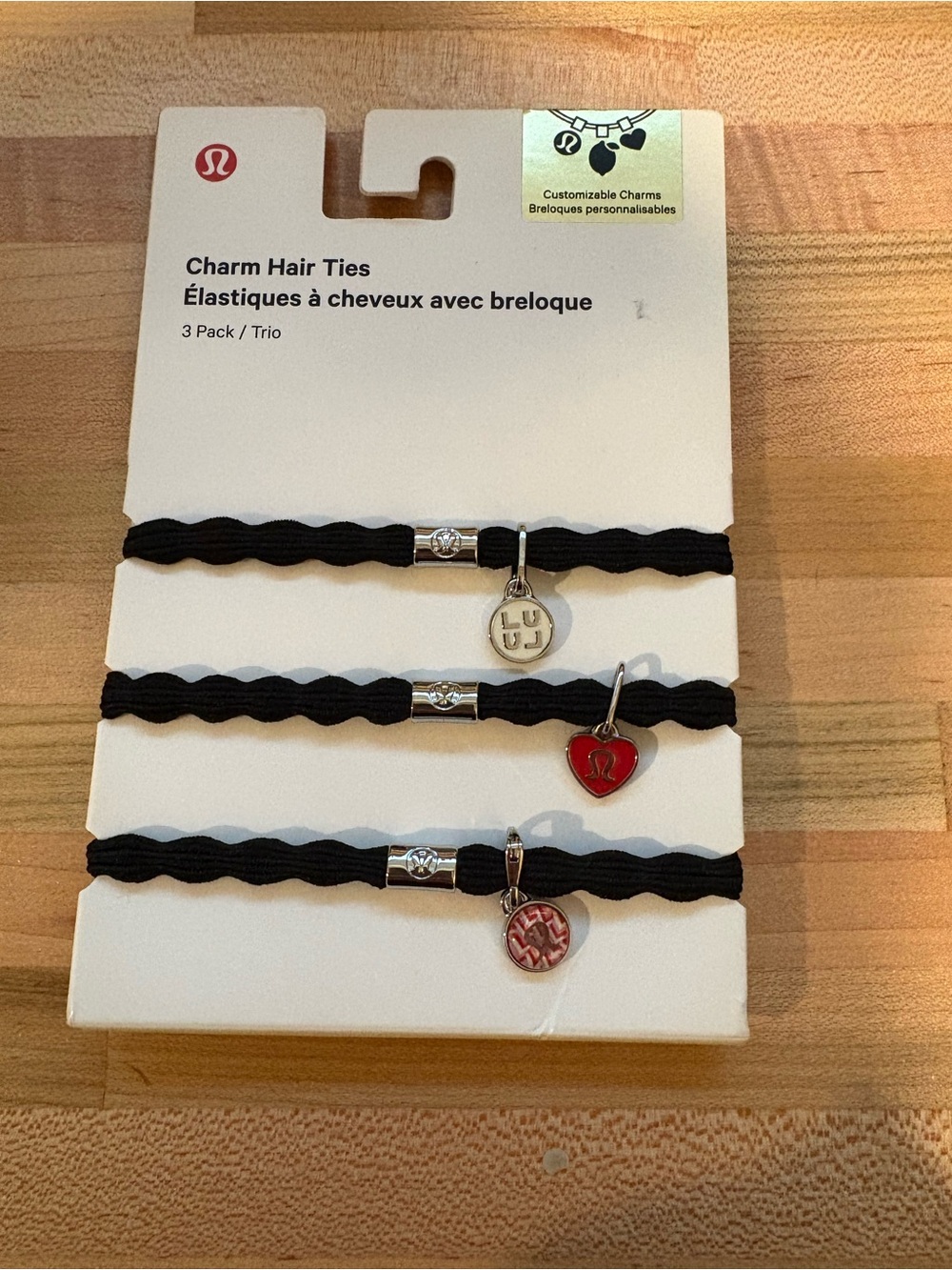 lululemon athletica Charm Hair Tie Set (or Bracelets (Black/silv) - (3 In Pack)